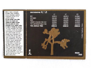 U2 – Ticket Place de concert “Joshua Tree Tour” – 1987