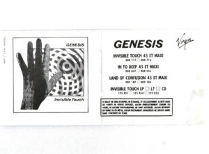 GENESIS – Ticket de concert “Invisible Touch Tour” – 1987