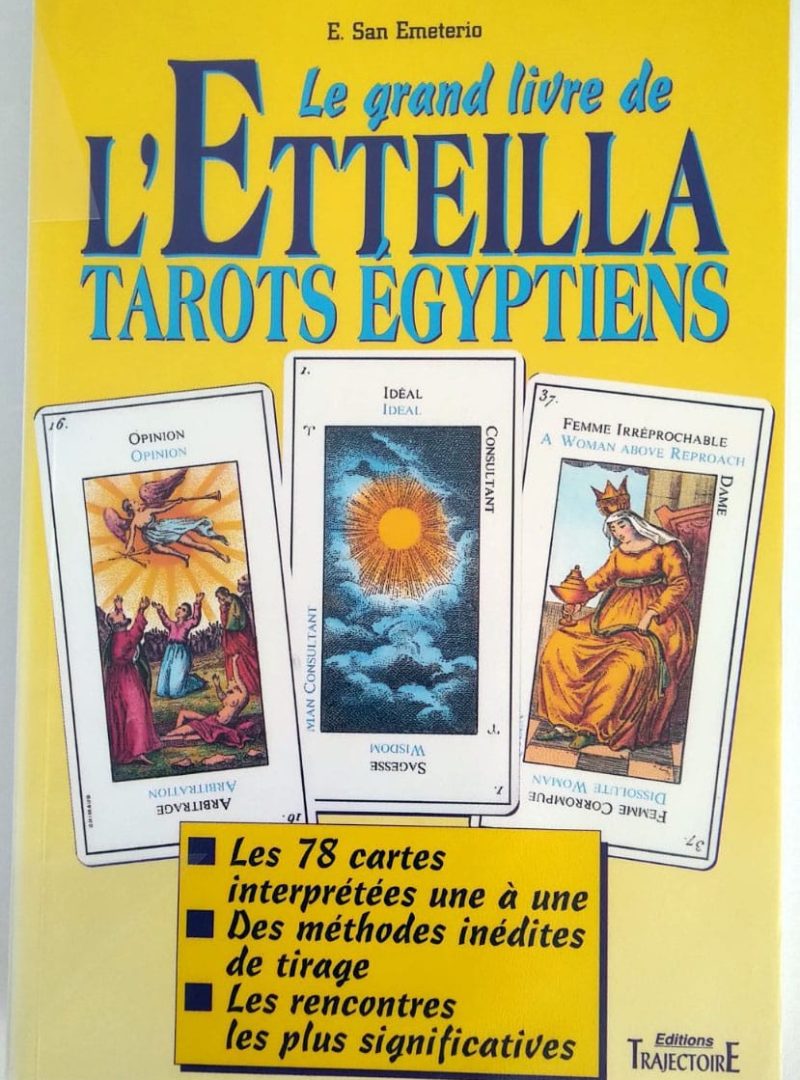 Grand etteilla - Tarot egyptien 78 Cartes avec livret explicatif Francais - Tarot divinatoire - voyance, cartomancie + 1 Carte Tigre - Jeu grimaud