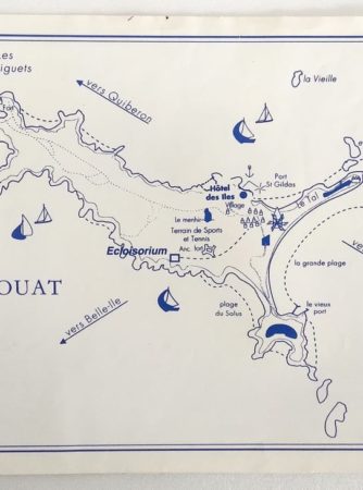 Sous-mains-carte-marine-Houat-1990