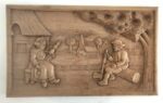 tableau-scene-vie-bretagne-bois-sculpte-relief